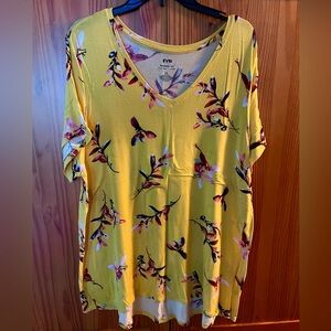 Evri Yellow Floral T-Shirt